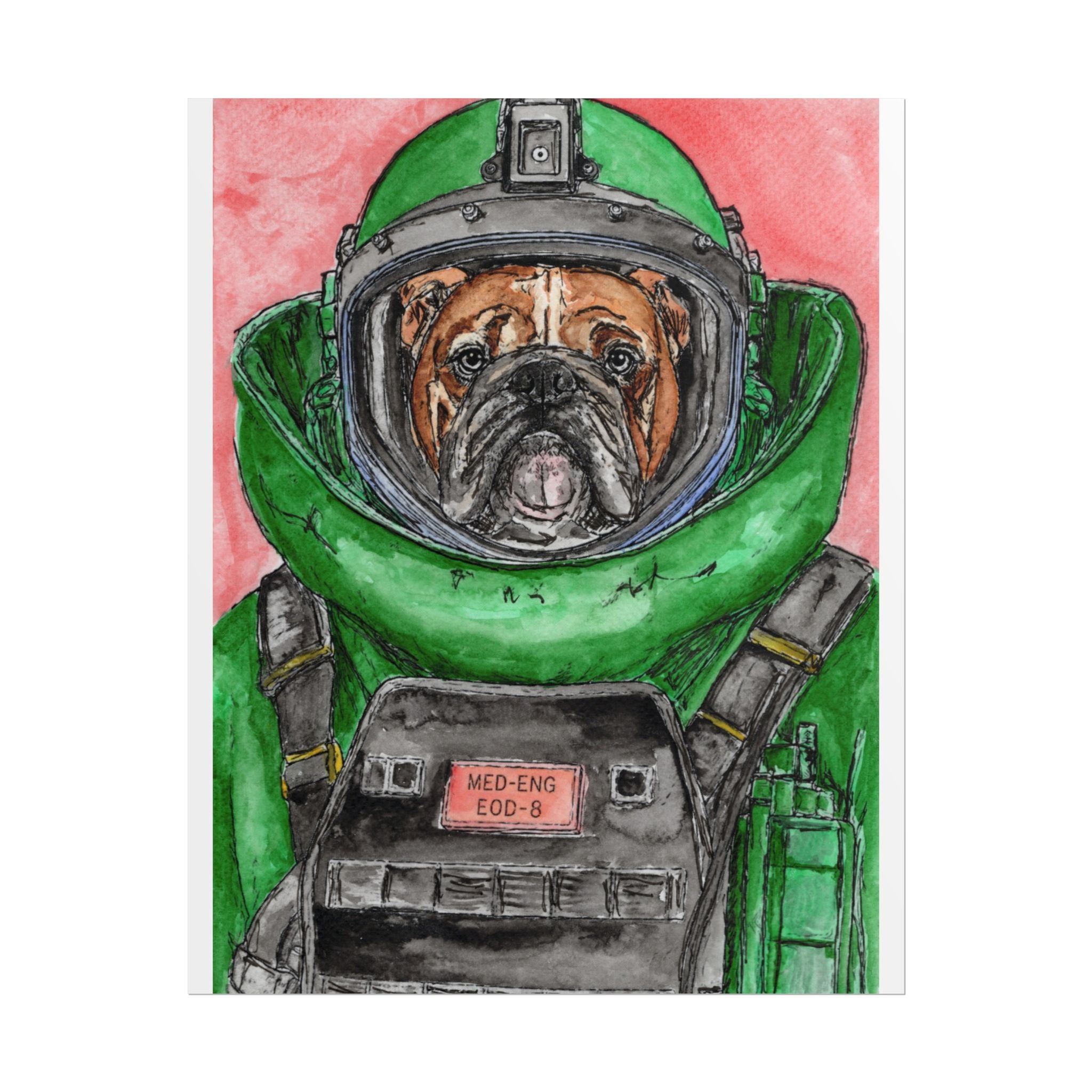 Mike in Bomb Suit original artwork by Timothy Colomer