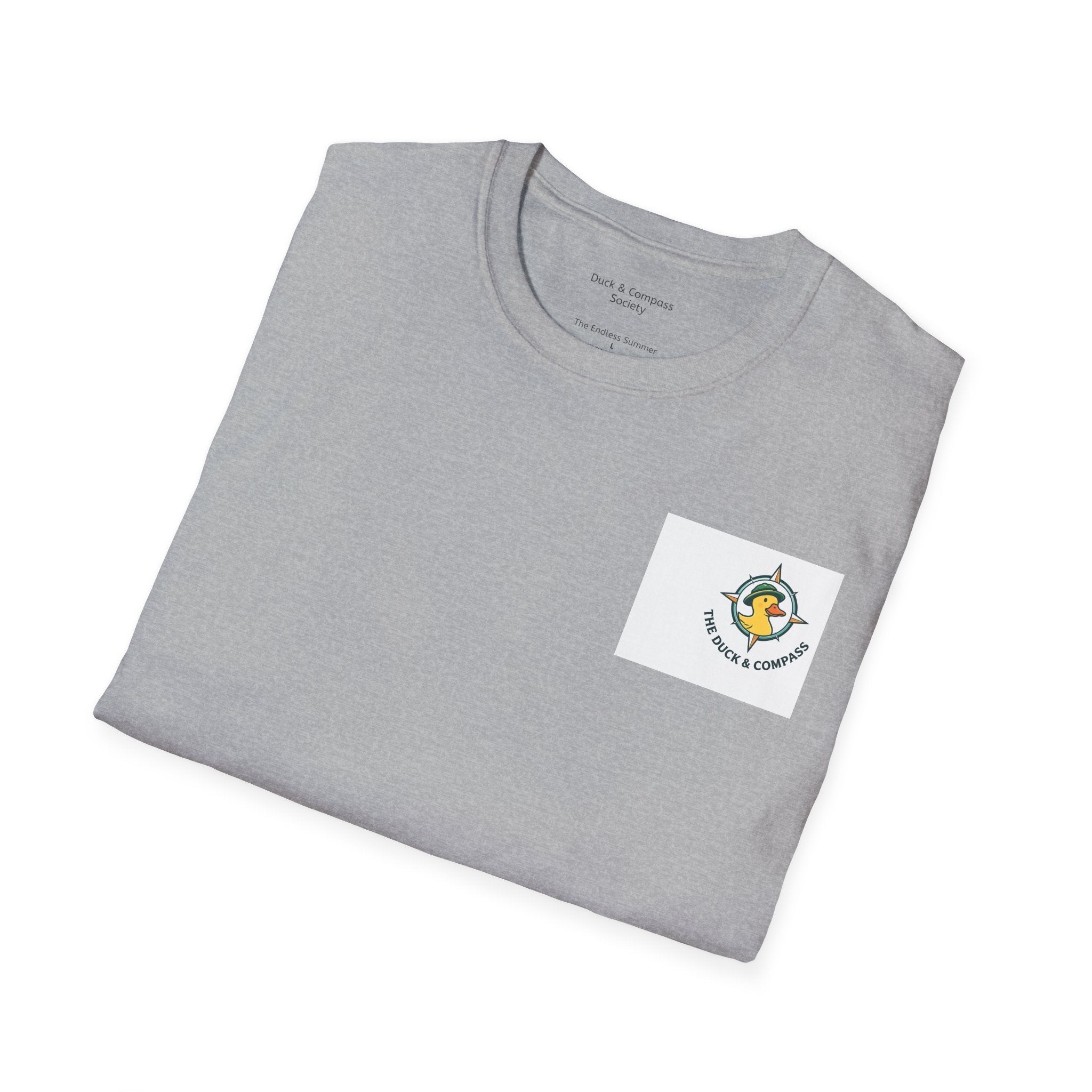 “Beach Day – Robert & Crew” Premium Tee T-Shirt hand painted duck art card, collectible mini art, travel souvenir, cruise gift idea - The Duck & Compass Society
