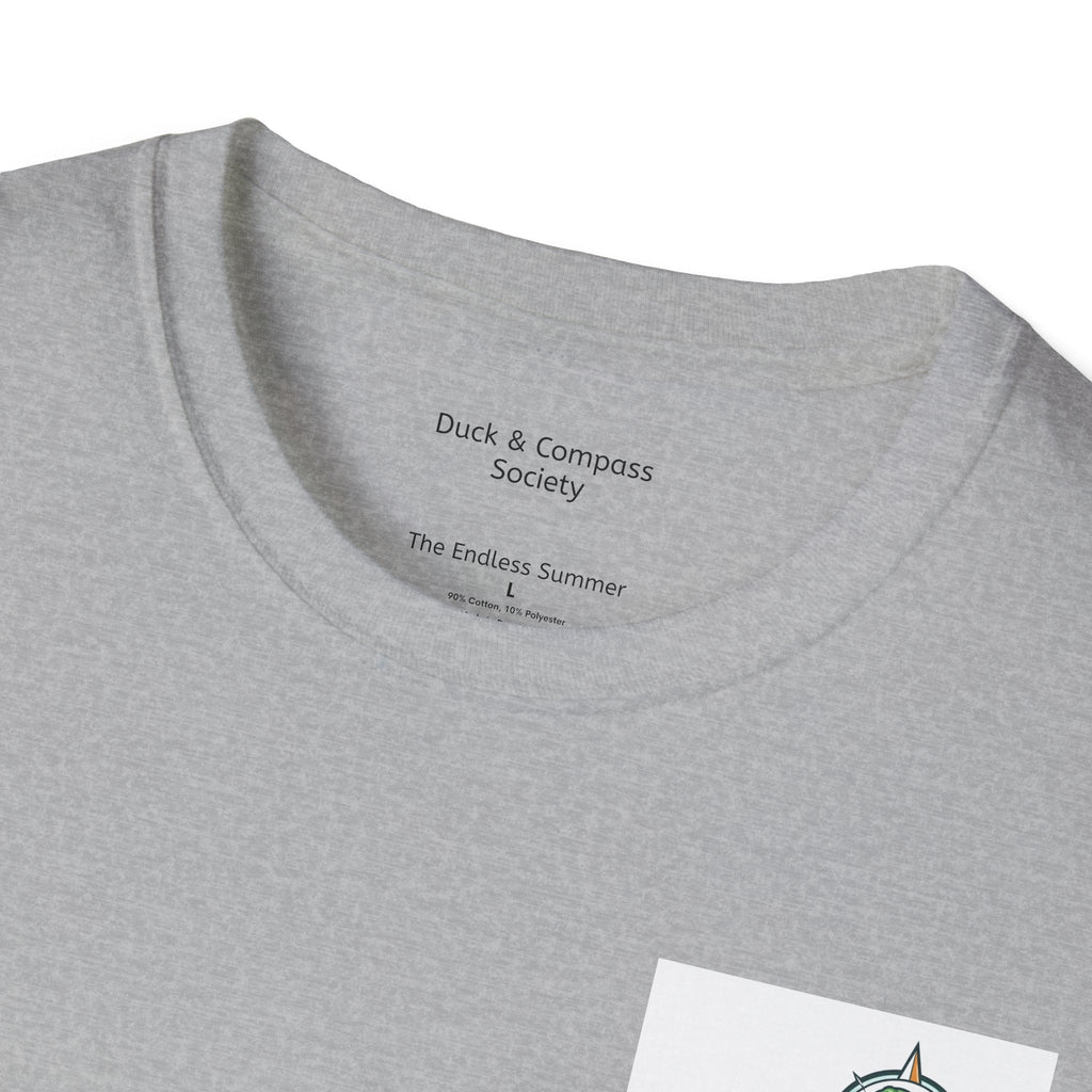“Beach Day – Robert & Crew” Premium Tee T-Shirt hand painted duck art card, collectible mini art, travel souvenir, cruise gift idea - The Duck & Compass Society