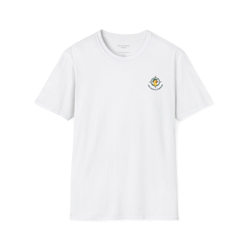 “Beach Day – Robert & Crew” Premium Tee T-Shirt hand painted duck art card, collectible mini art, travel souvenir, cruise gift idea - The Duck & Compass Society