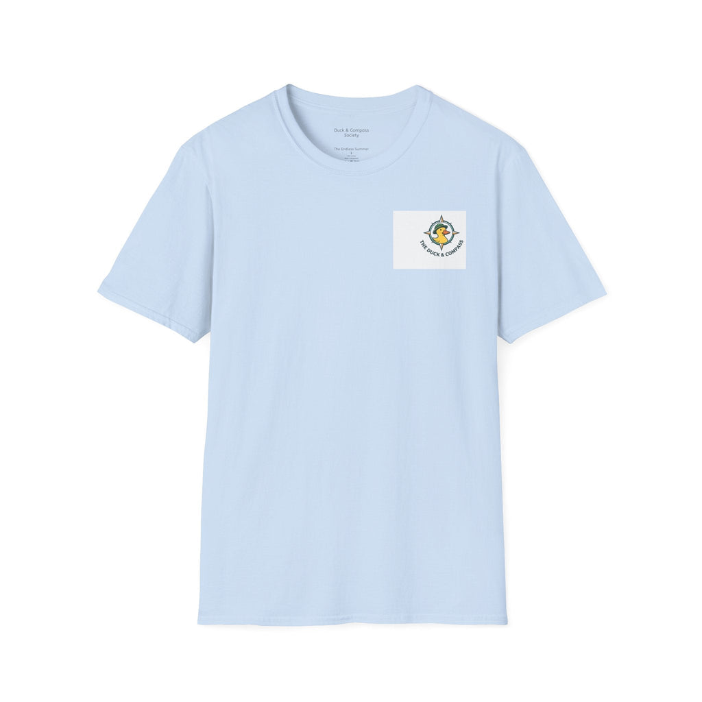 “Beach Day – Robert & Crew” Premium Tee T-Shirt hand painted duck art card, collectible mini art, travel souvenir, cruise gift idea - The Duck & Compass Society