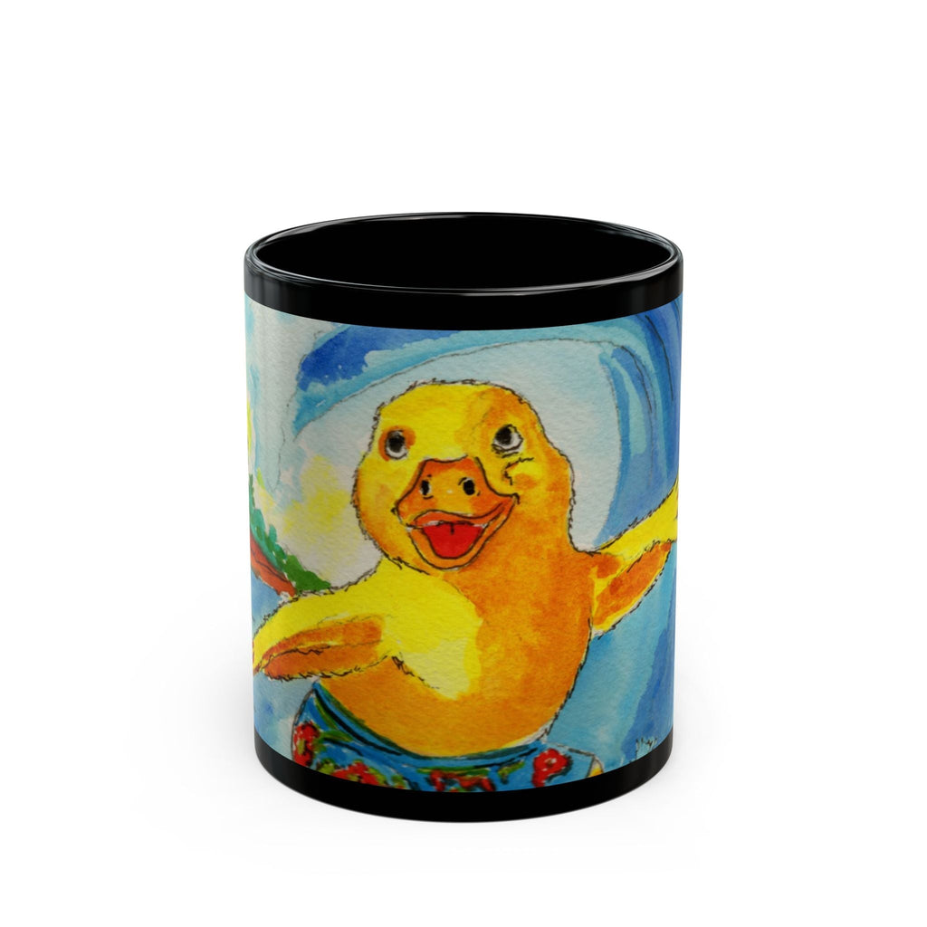 Dawn Patrol Coffee Mug Mug hand painted duck art card, collectible mini art, travel souvenir, cruise gift idea - The Duck & Compass Society