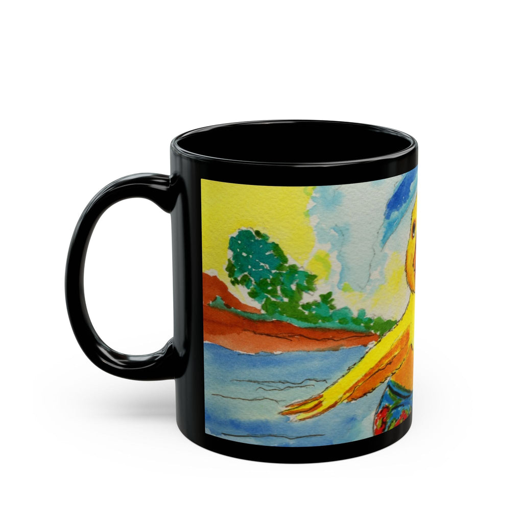 Dawn Patrol Coffee Mug Mug hand painted duck art card, collectible mini art, travel souvenir, cruise gift idea - The Duck & Compass Society