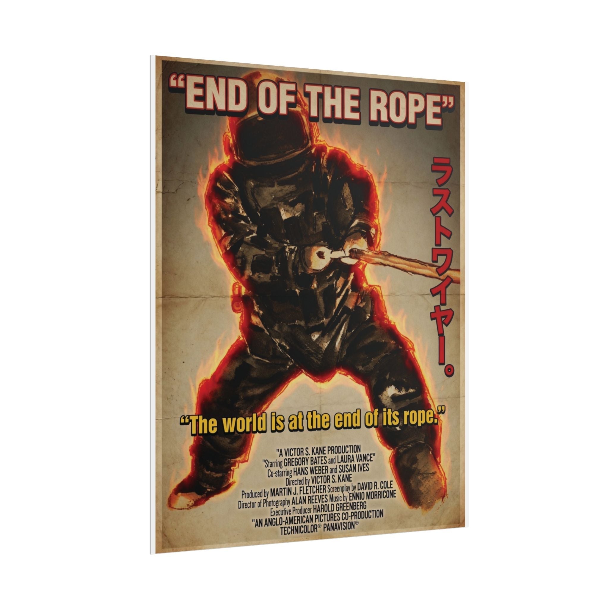 End of the Rope – Vintage EOD Action Movie Poster Print by Timothy Colomer Poster hand painted duck art card, collectible mini art, travel souvenir, cruise gift idea - The Duck & Compass Society