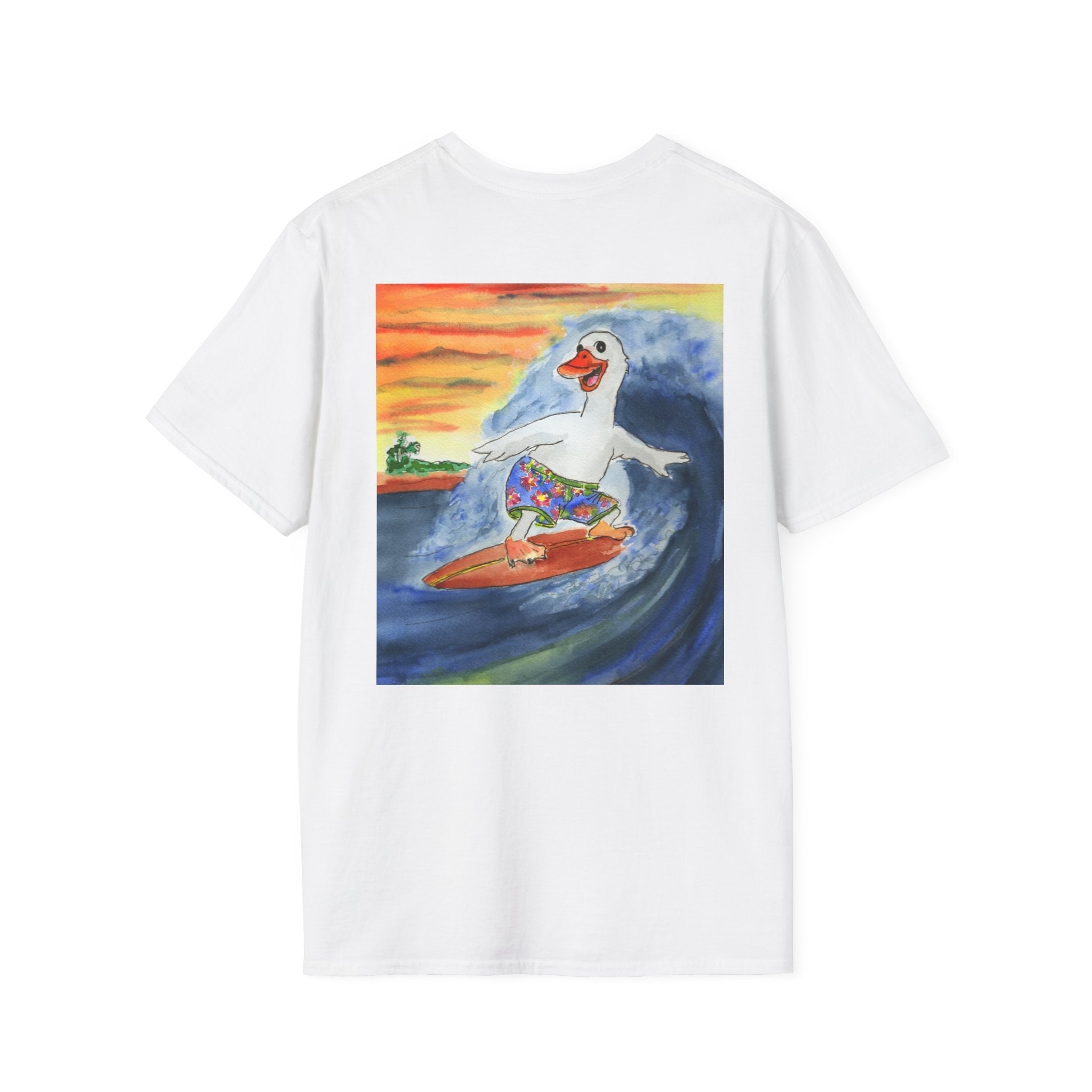Mike Tubed - Premium Tee T-Shirt hand painted duck art card, collectible mini art, travel souvenir, cruise gift idea - The Duck & Compass Society