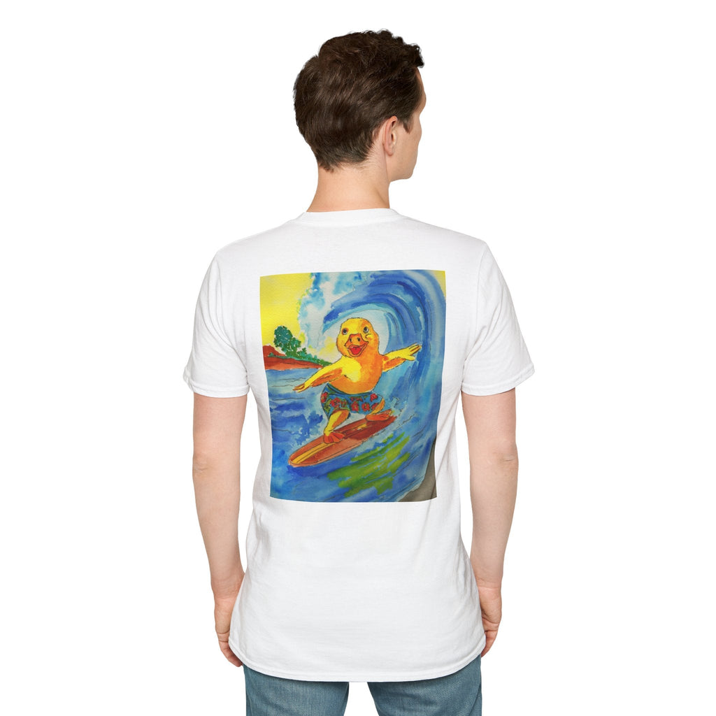 Robert Tubed - Premium Tee T-Shirt hand painted duck art card, collectible mini art, travel souvenir, cruise gift idea - The Duck & Compass Society