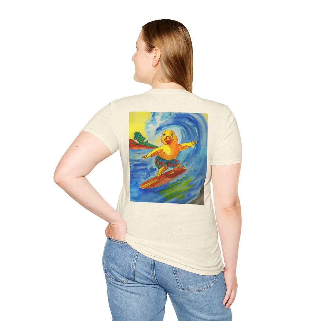 Robert Tubed - Premium Tee T-Shirt hand painted duck art card, collectible mini art, travel souvenir, cruise gift idea - The Duck & Compass Society