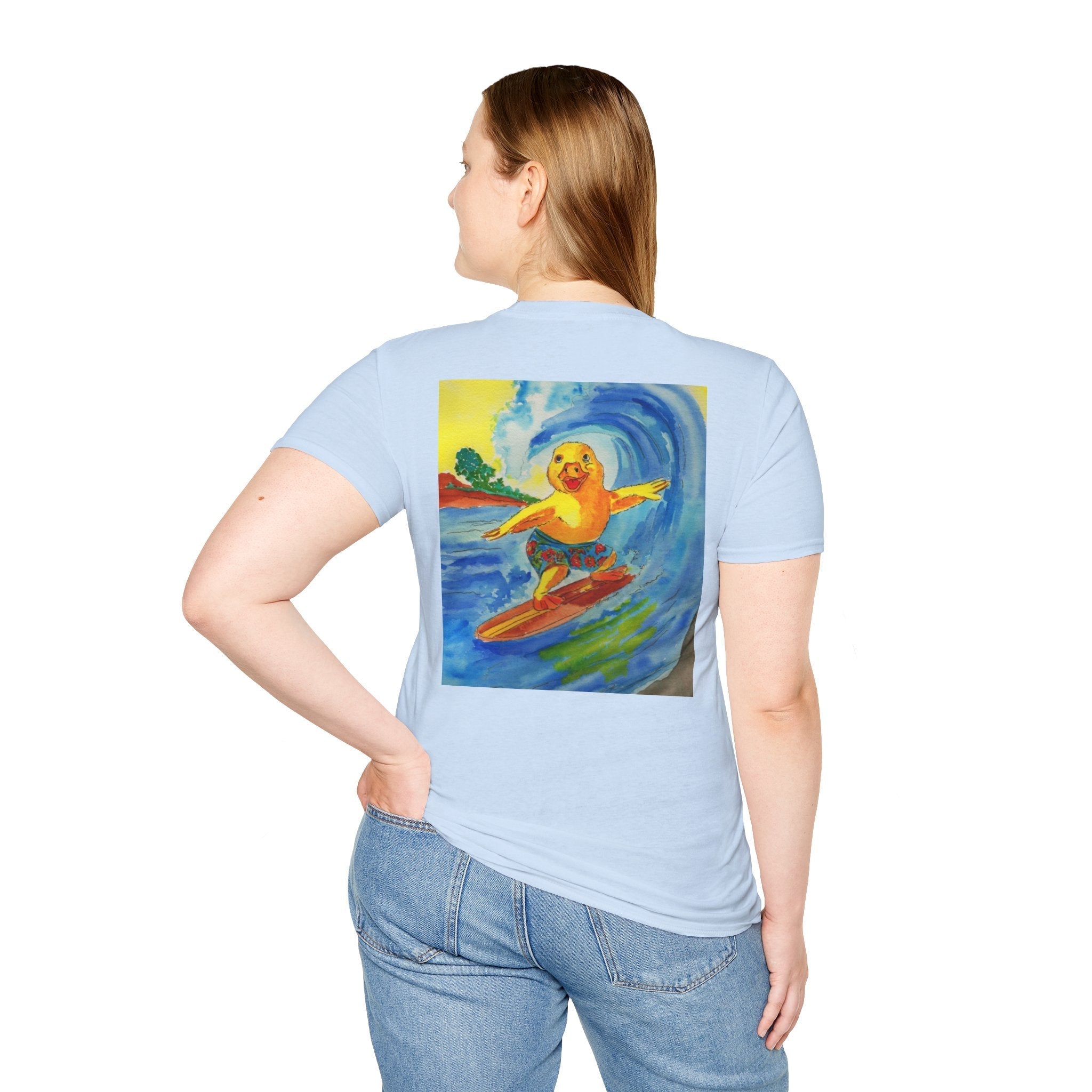 Robert Tubed - Premium Tee T-Shirt hand painted duck art card, collectible mini art, travel souvenir, cruise gift idea - The Duck & Compass Society