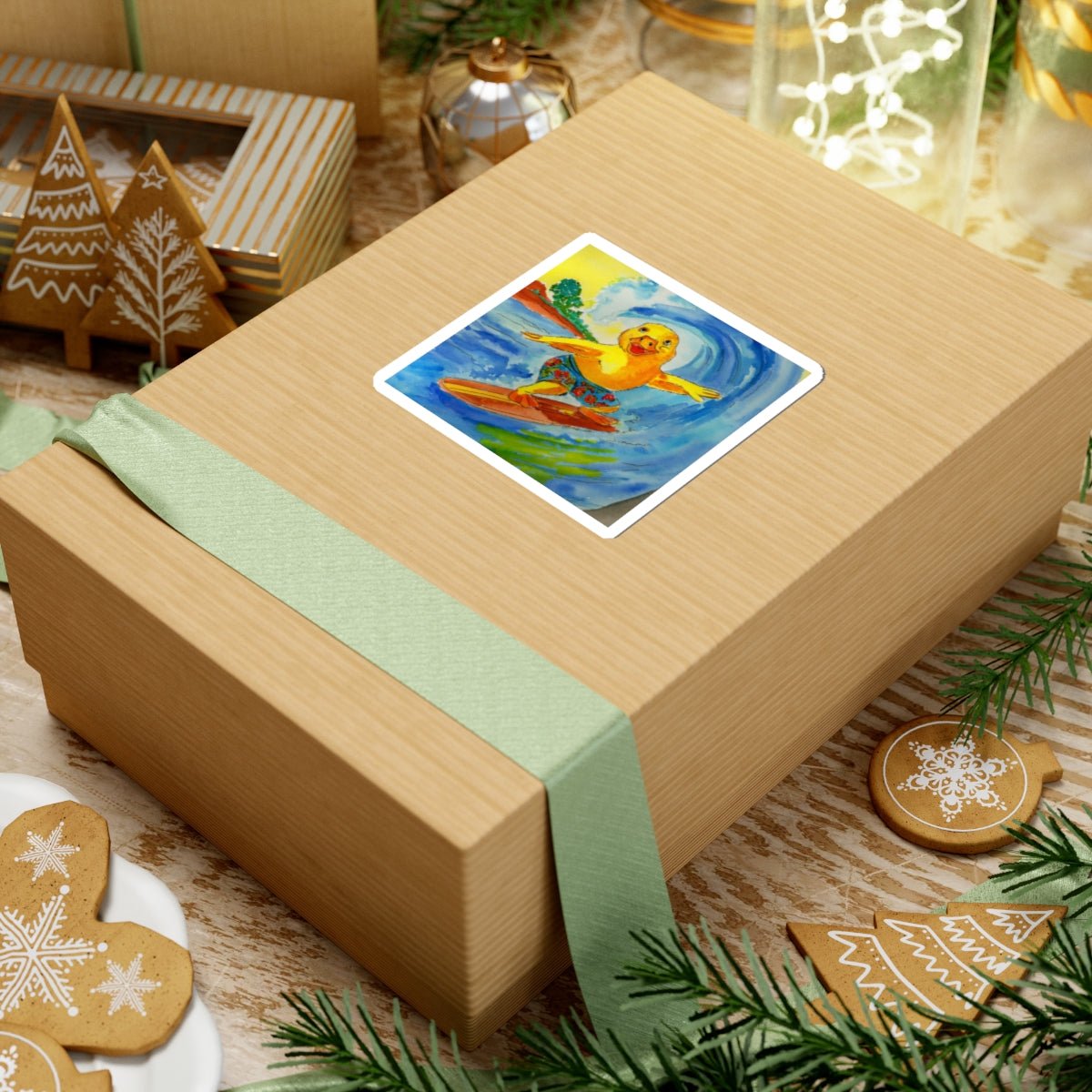 Robert Tubed Sticker Paper products hand painted duck art card, collectible mini art, travel souvenir, cruise gift idea - The Duck & Compass Society