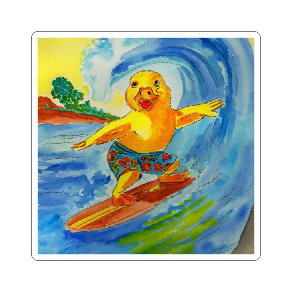 Robert Tubed Sticker Paper products hand painted duck art card, collectible mini art, travel souvenir, cruise gift idea - The Duck & Compass Society