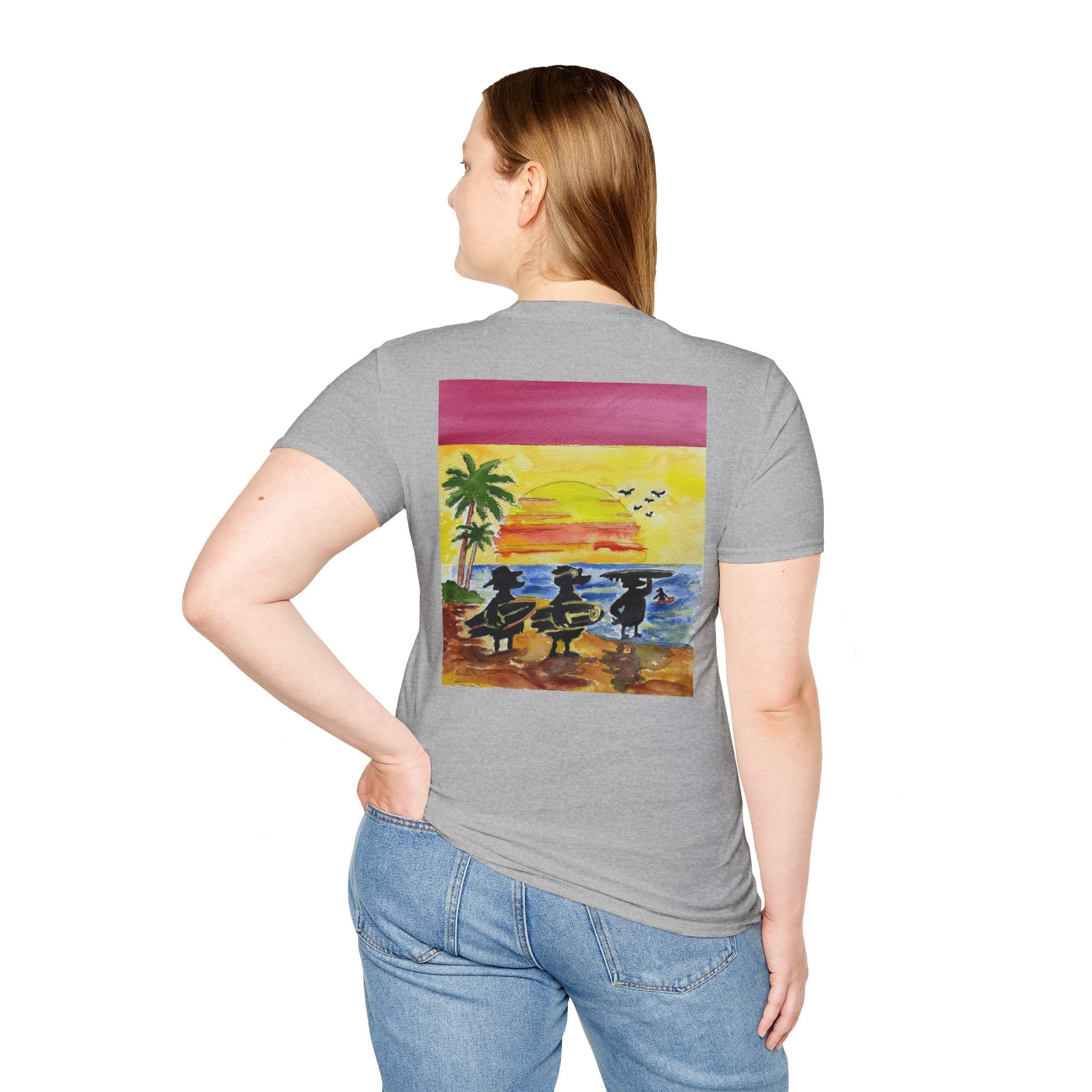The Horizon – Premium Tee T-Shirt hand painted duck art card, collectible mini art, travel souvenir, cruise gift idea - The Duck & Compass Society