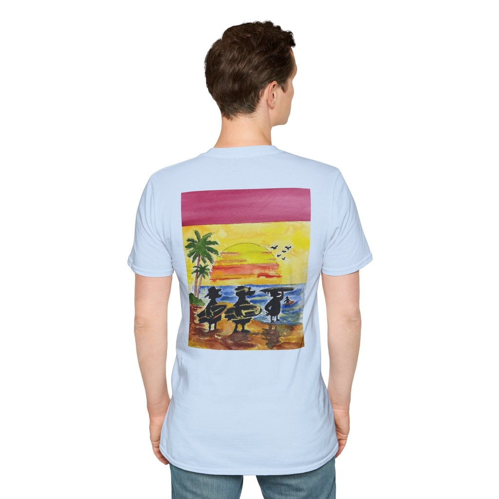 The Horizon – Premium Tee T-Shirt hand painted duck art card, collectible mini art, travel souvenir, cruise gift idea - The Duck & Compass Society