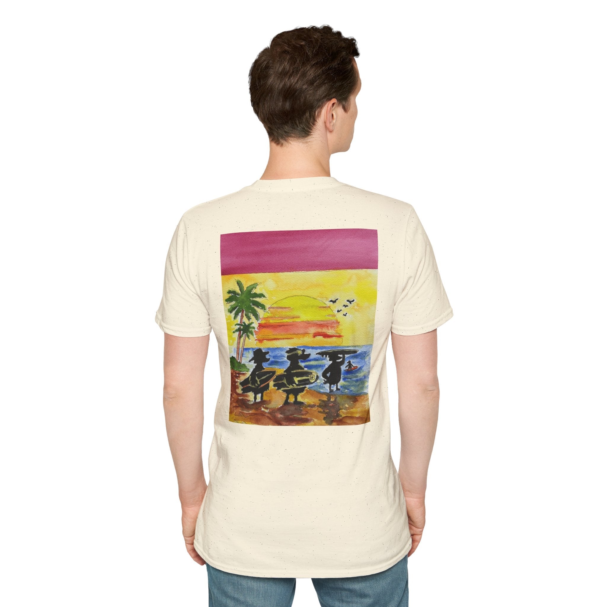 The Horizon – Premium Tee T-Shirt hand painted duck art card, collectible mini art, travel souvenir, cruise gift idea - The Duck & Compass Society