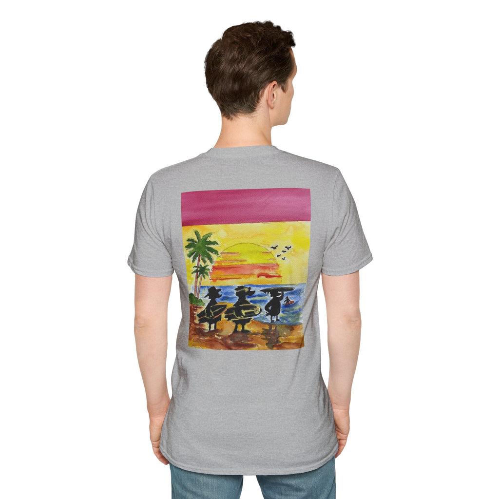 The Horizon – Premium Tee T-Shirt hand painted duck art card, collectible mini art, travel souvenir, cruise gift idea - The Duck & Compass Society