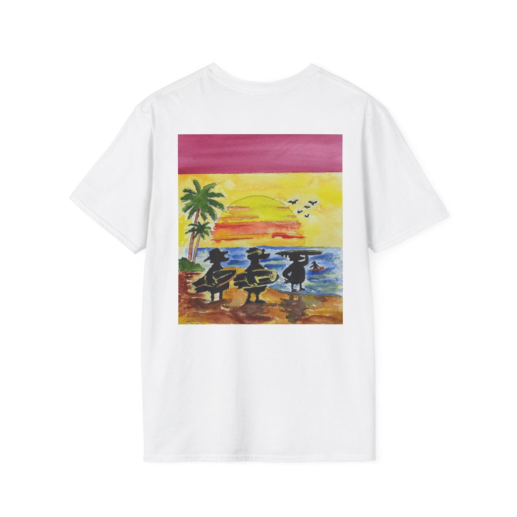 The Horizon – Premium Tee T-Shirt hand painted duck art card, collectible mini art, travel souvenir, cruise gift idea - The Duck & Compass Society