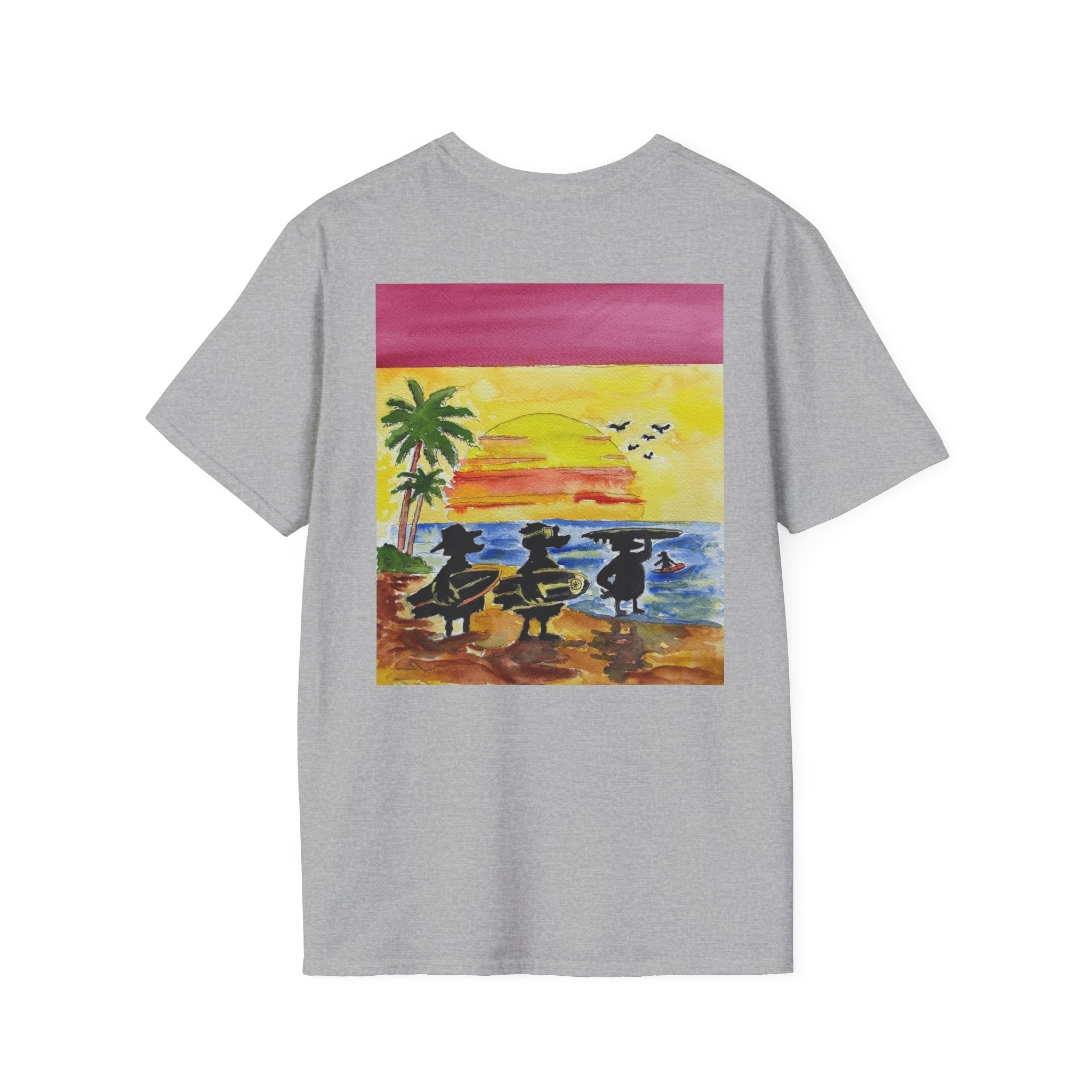 The Horizon – Premium Tee T-Shirt hand painted duck art card, collectible mini art, travel souvenir, cruise gift idea - The Duck & Compass Society