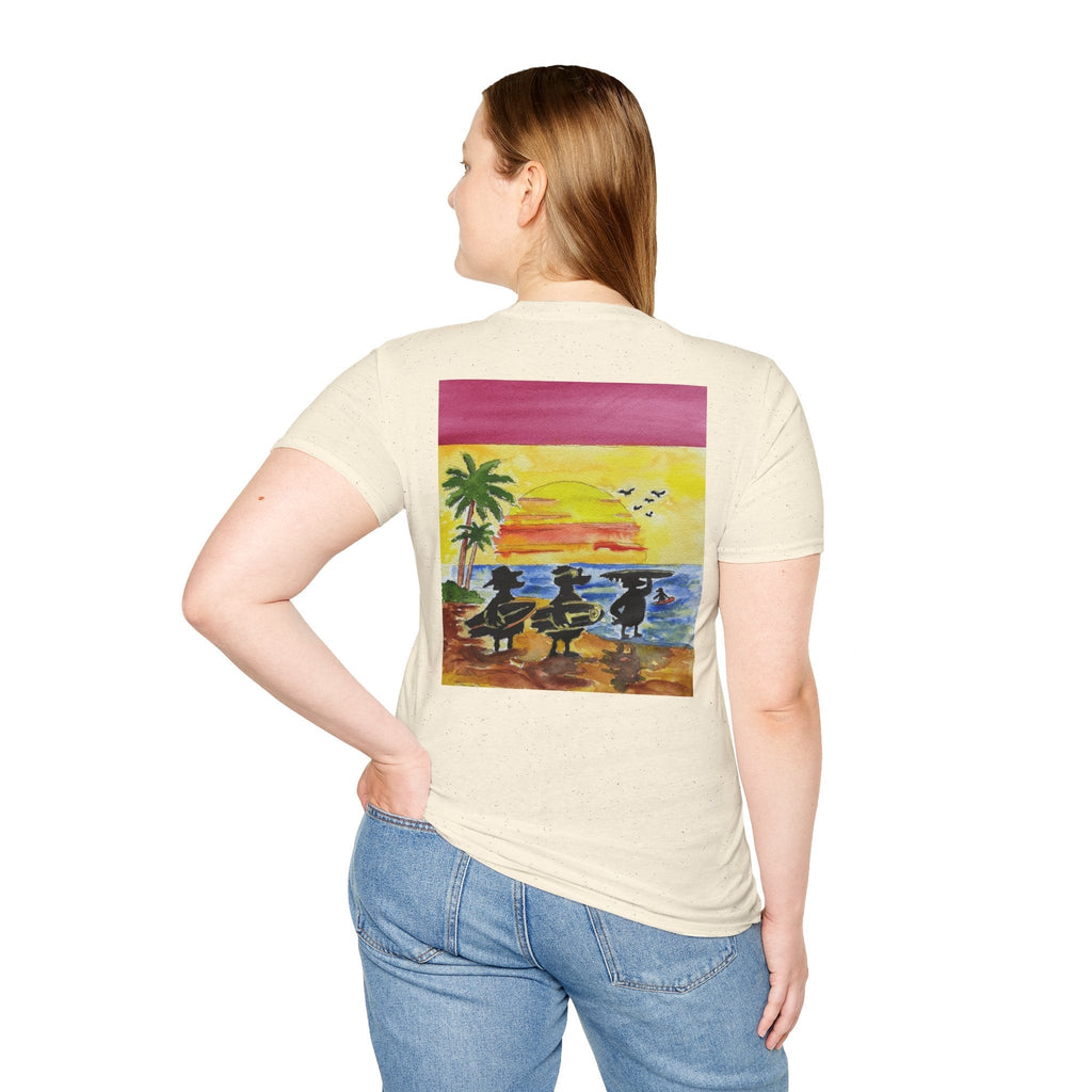 The Horizon – Premium Tee T-Shirt hand painted duck art card, collectible mini art, travel souvenir, cruise gift idea - The Duck & Compass Society