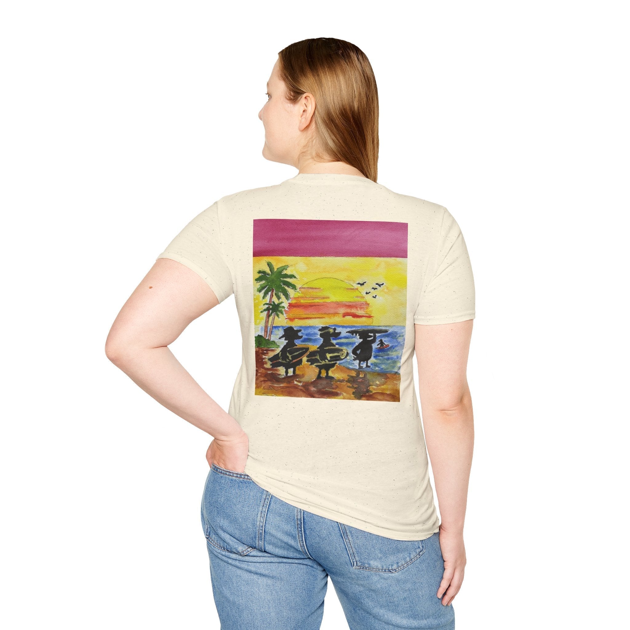 The Horizon – Premium Tee T-Shirt hand painted duck art card, collectible mini art, travel souvenir, cruise gift idea - The Duck & Compass Society