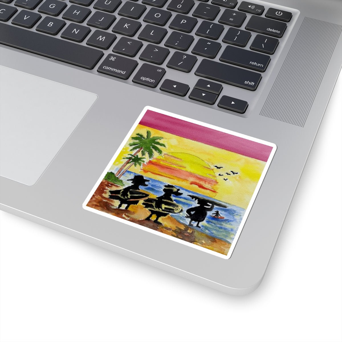The Horizon Sticker Paper products hand painted duck art card, collectible mini art, travel souvenir, cruise gift idea - The Duck & Compass Society