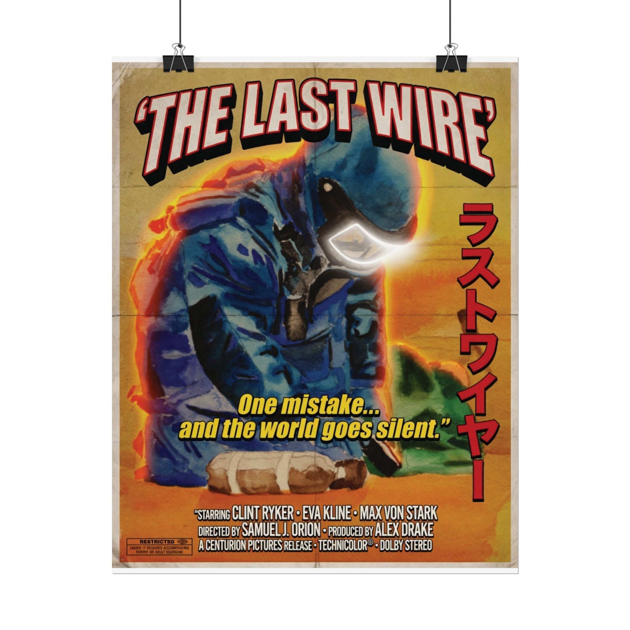 The Last Wire – Vintage EOD Movie Poster Print by Timothy Colomer Poster hand painted duck art card, collectible mini art, travel souvenir, cruise gift idea - The Duck & Compass Society