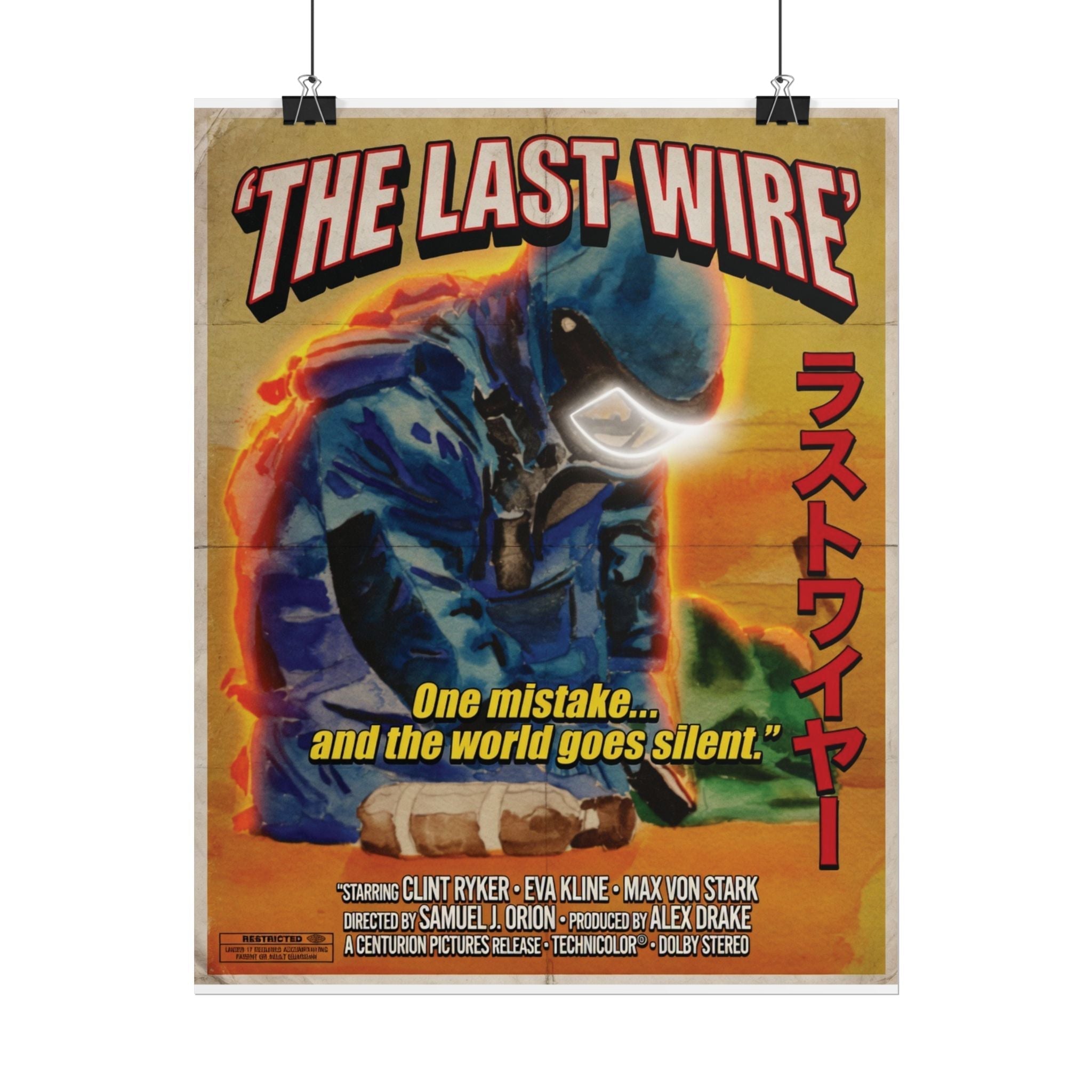 The Last Wire – Vintage EOD Movie Poster Print by Timothy Colomer Poster hand painted duck art card, collectible mini art, travel souvenir, cruise gift idea - The Duck & Compass Society