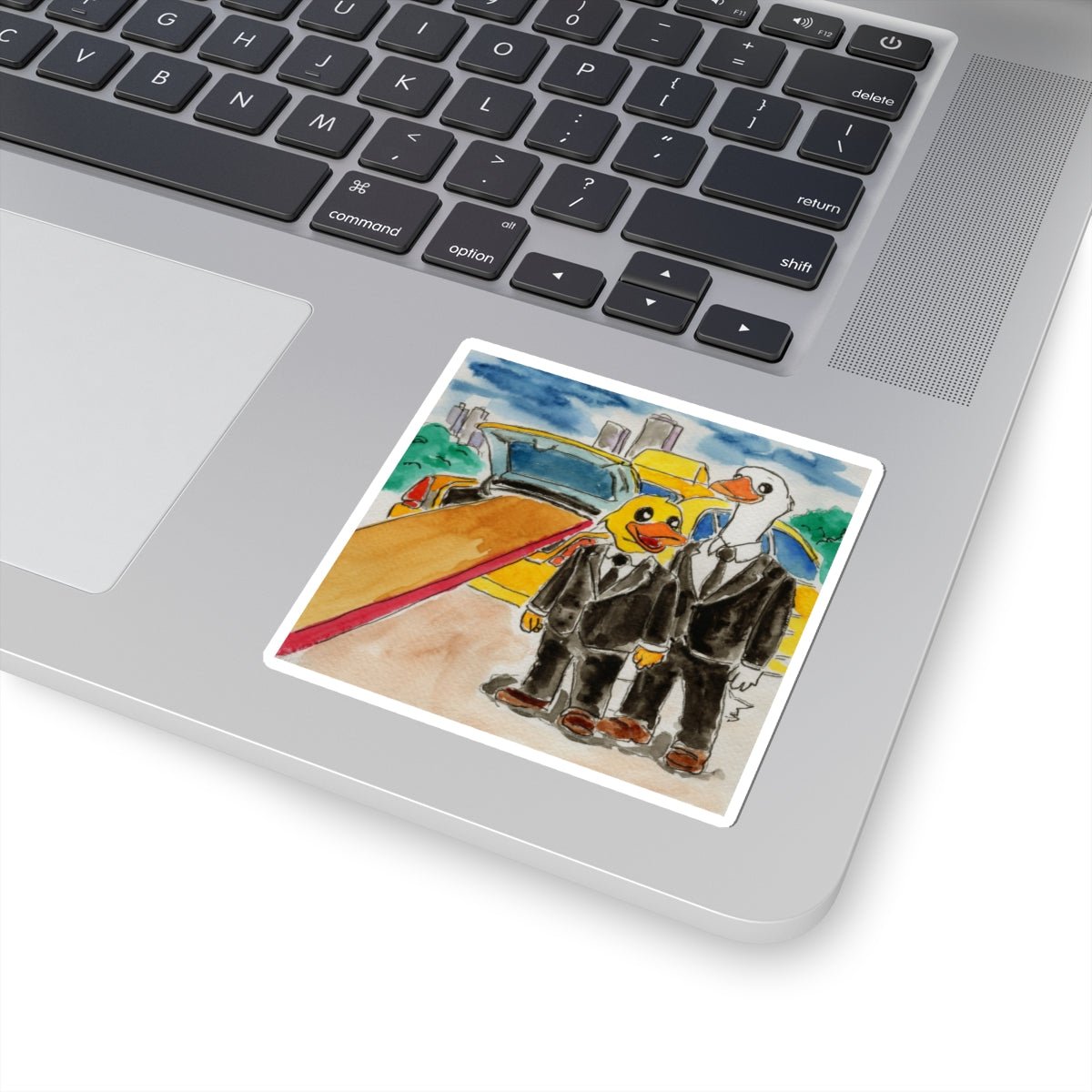The Taxi Ride Sticker Paper products hand painted duck art card, collectible mini art, travel souvenir, cruise gift idea - The Duck & Compass Society