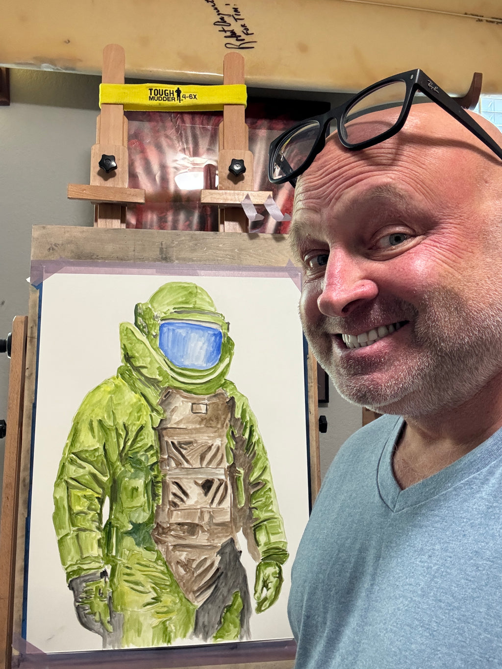 Custom EOD Bomb Suit Portrait | Watercolor by Timothy Colomer — view 6